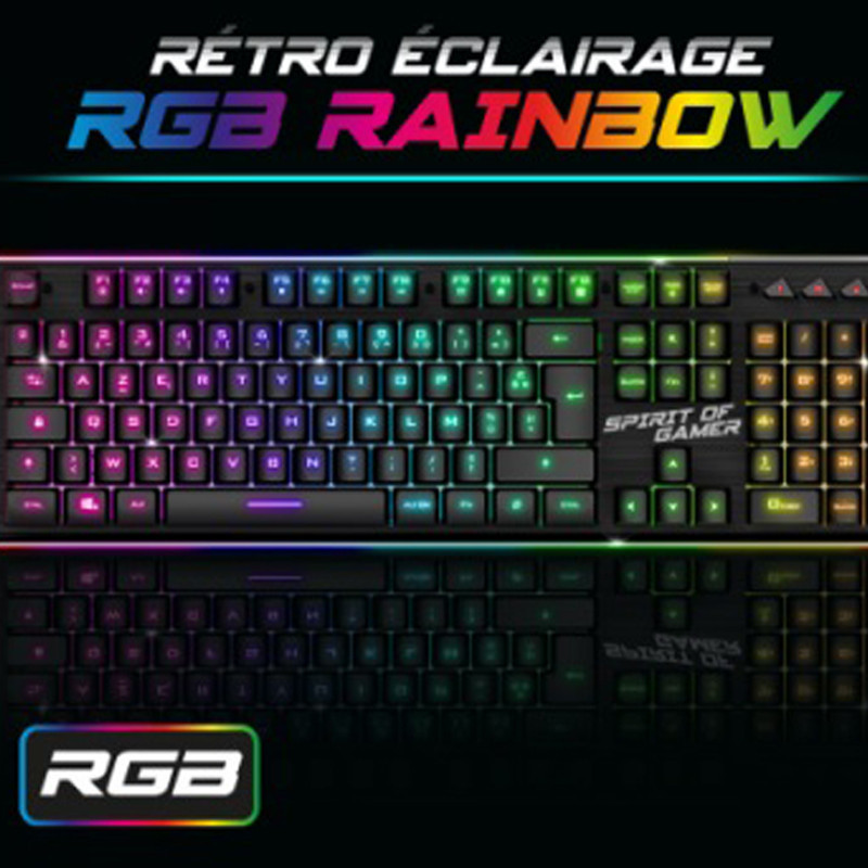 Pack Gaming Clavier et Souris Spirit Of Gamer SOG ULT600 RGB en Tunisie
