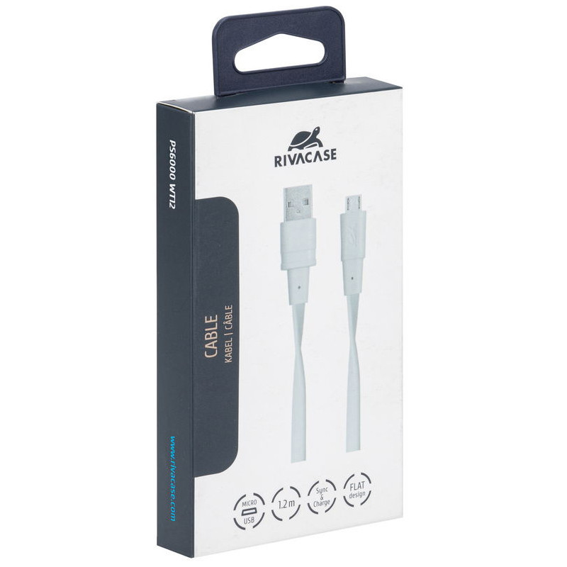 Câble Chargeur Rivacase PS600 WT12 Micro USB Blanc En Tunisie