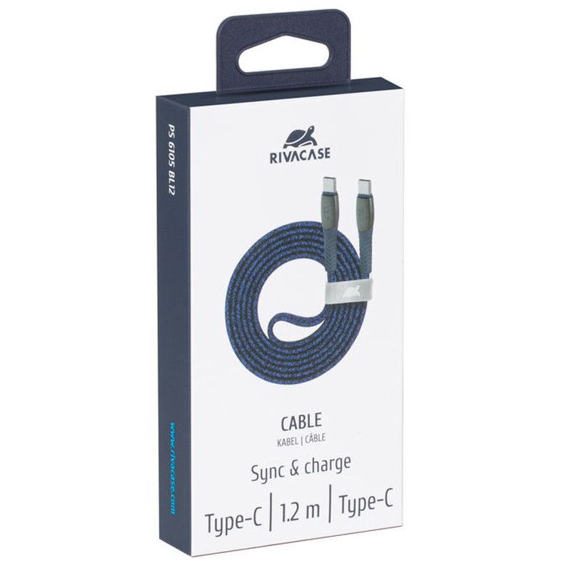 Câble Chargeur Rivacase PS6105B Type-C Bleu En Tunisie