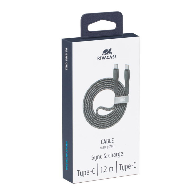 Câble Chargeur Rivacase PS6105B Type-C Gris En Tunisie