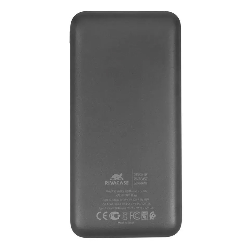 Power Bank Rivacase 10000 mAh Noir En Tunisie