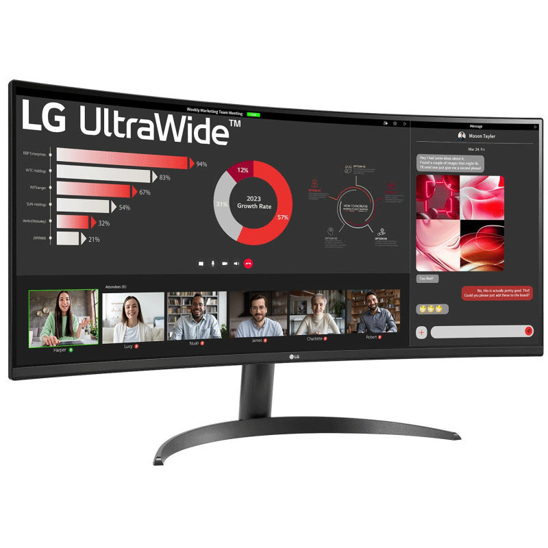 Ecran Gamer LG 34WR50QK 34" UWQHD Incurvé 100Hz VA Noir en Tunisie