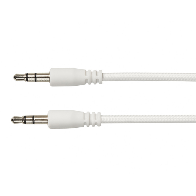 Cable Audio Jack 3,5 mm 1.5M Blanc en Tunisie