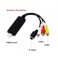 Clé D'acquisition EasyCAP Video-Audio USB + 3RCA Noir en Tunisie