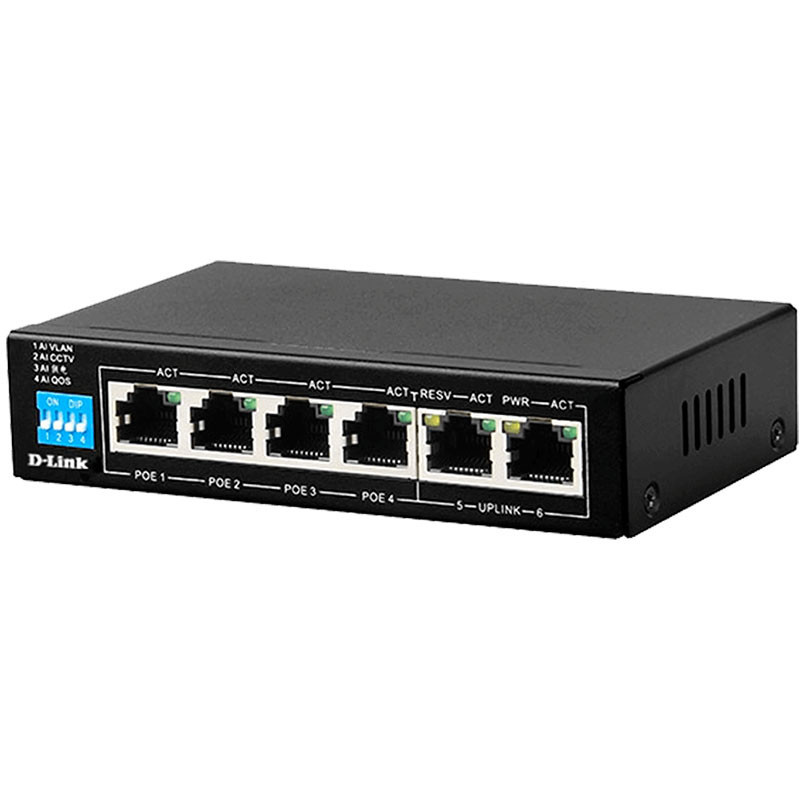Switch De Bureau D-Link DGS-F1006P-E/E 6 Ports POE 10/100 - Noir En Tunisie