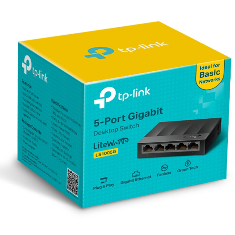 Switch Bureau Tp-Link 5 Ports Gigabit 10/100/1000 MBPS Noir En Tunisie