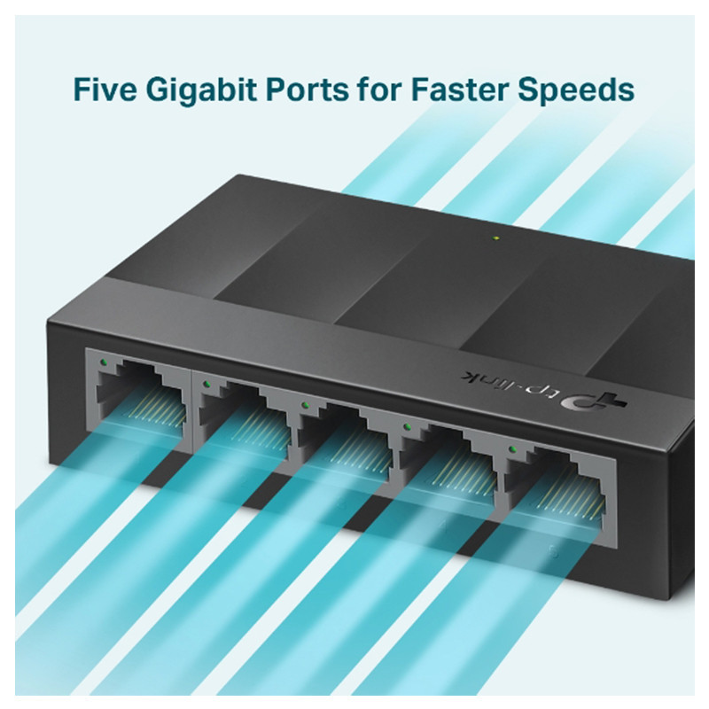 Switch Bureau Tp-Link 5 Ports Gigabit 10/100/1000 MBPS Noir En Tunisie