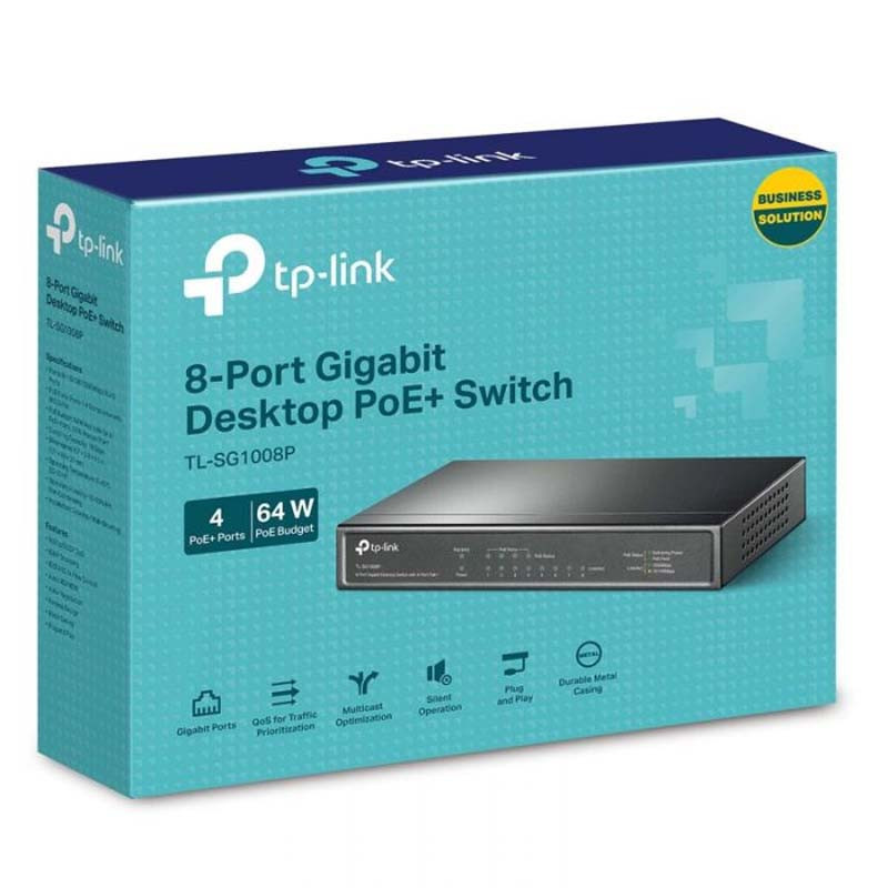 Switch De Bureau TP-Link 8 Ports Gigabit + 4 Ports + PoE En Tunisie