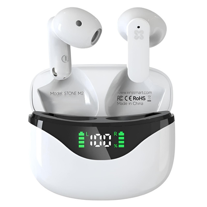 Écouteurs Bluetooth Xinji Stone M2 TWS Blanc en Tunisie
