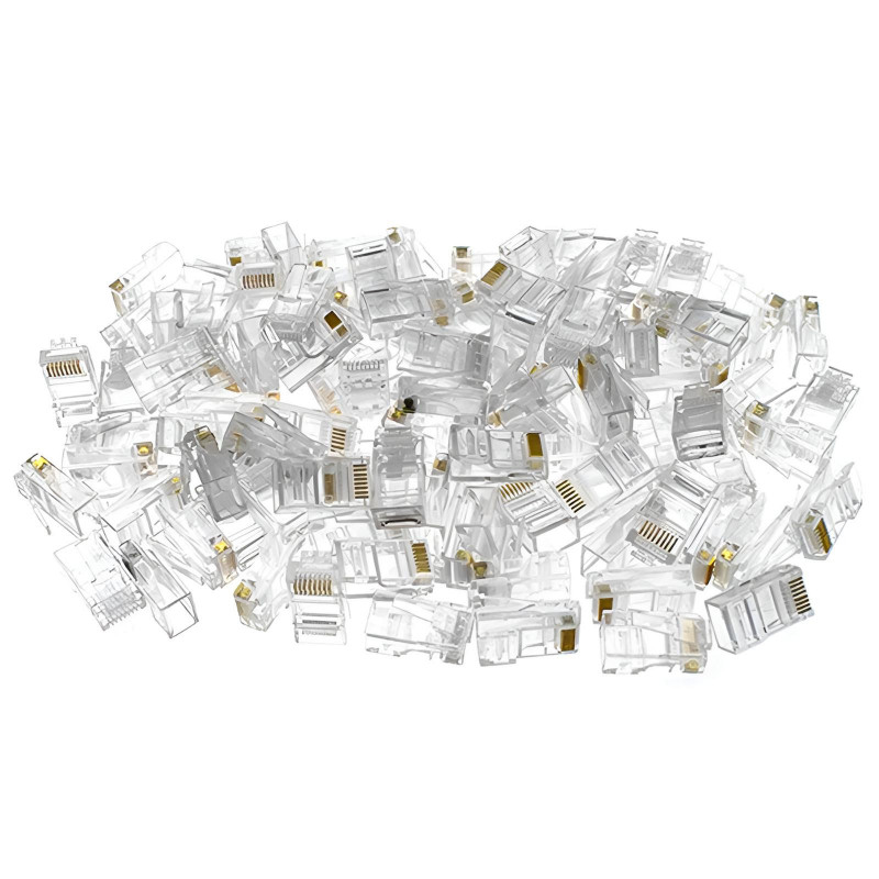 Pack De 100 Connecteurs RJ45 FTP Transparent en Tunisie
