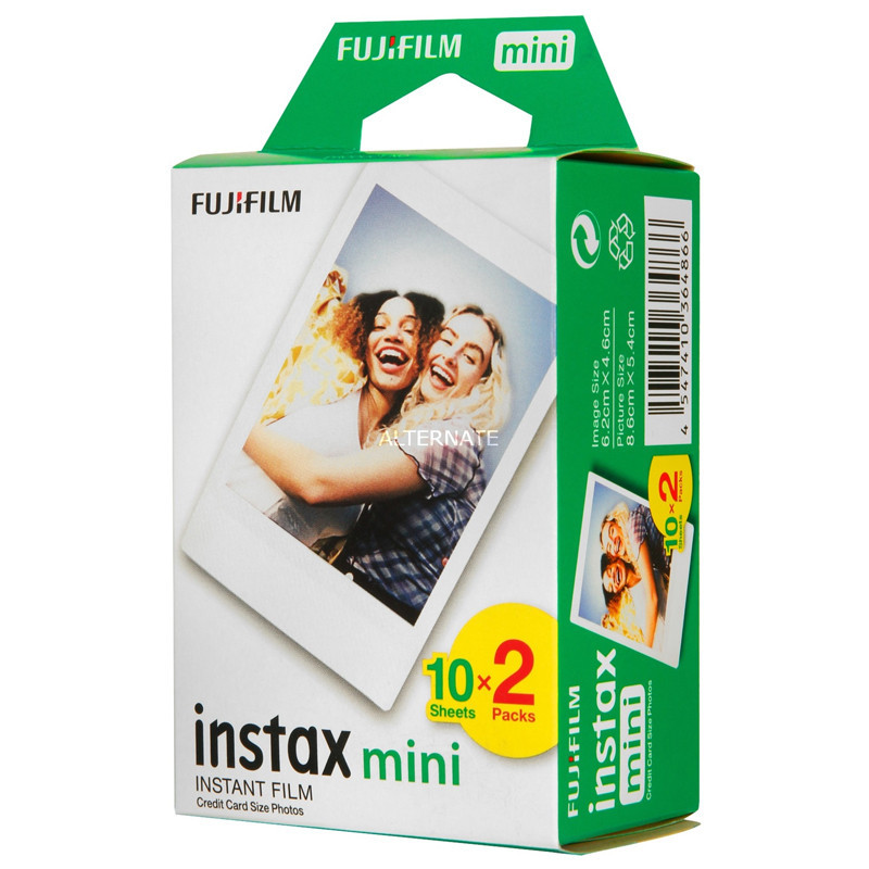 Pack Papier Photo Mini Fujifilm Instax 86 x 54 mm 20 Feuilles Blanc en Tunisie