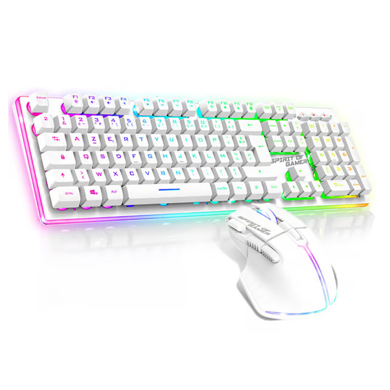 Pack Gamer Spirit Of Gamer Clavier & Souris & Micro Casque Blanc en Tunisie