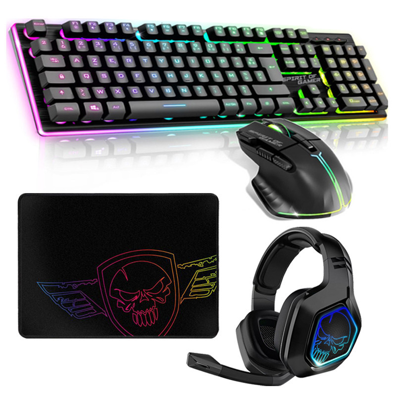 Pack Gamer Spirit Of Gamer Clavier & Souris & Tapis de souris & Micro Casque Noir en Tunisie