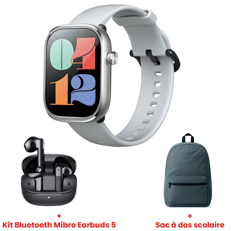 Pack Mibro Montre Connectée C4 + Earbuds 5 Silver en Tunisie