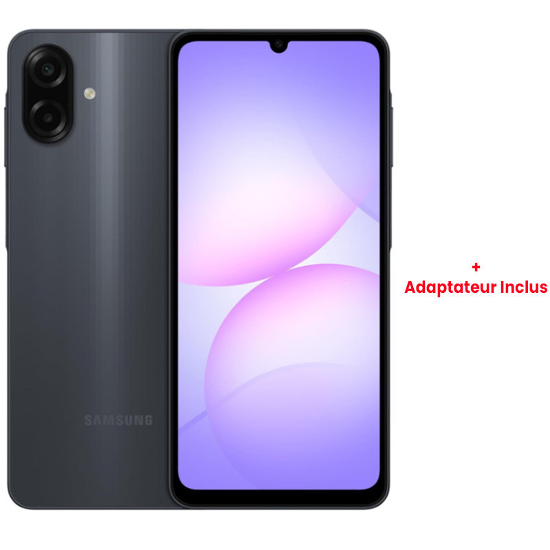 Samsung Galaxy A07 4Go 64Go Noir + Adaptateur en Tunisie