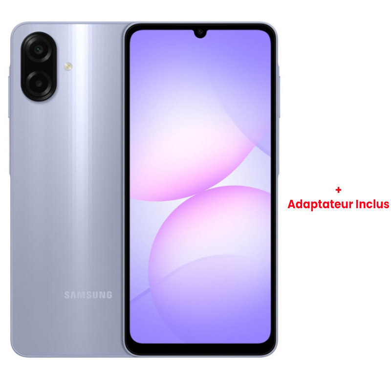 Samsung Galaxy A07 4 Go 128Go Violet + Adaptateur  en Tunisie