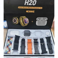 Coffret Montre Connectée H20 + 7 Bracelets + Airpods Noir en Tunisie