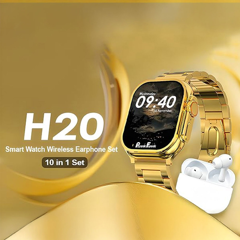 Coffret Montre Connectée H20 + 7 Bracelets + Airpods Gold en Tunisie