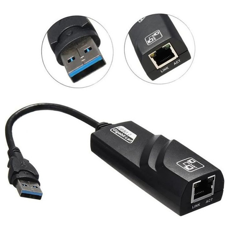 Adaptateur Réseau USB Vers RJ45 Noir En Tunisie