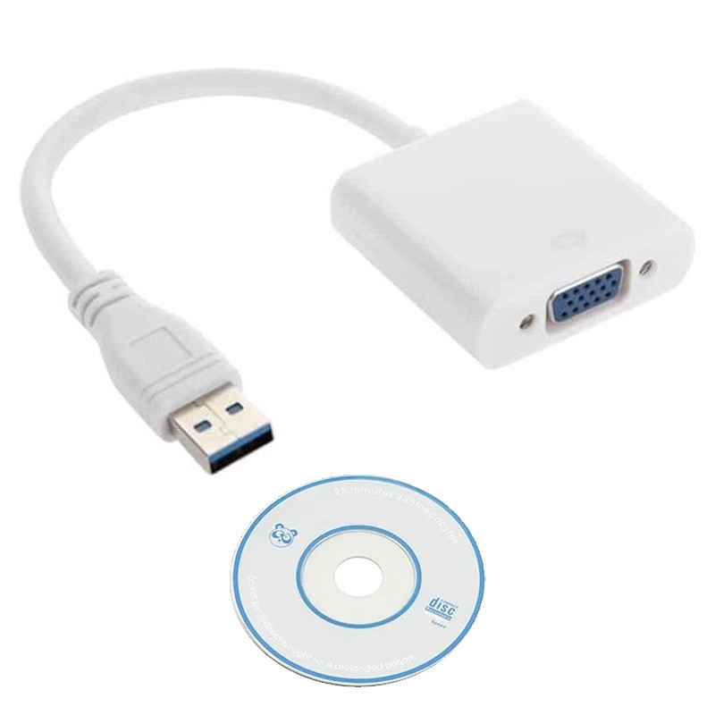 Adaptateur USB vers VGA Blanc en Tunisie
