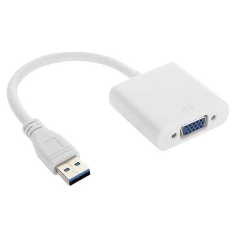 Adaptateur USB vers VGA Blanc en Tunisie