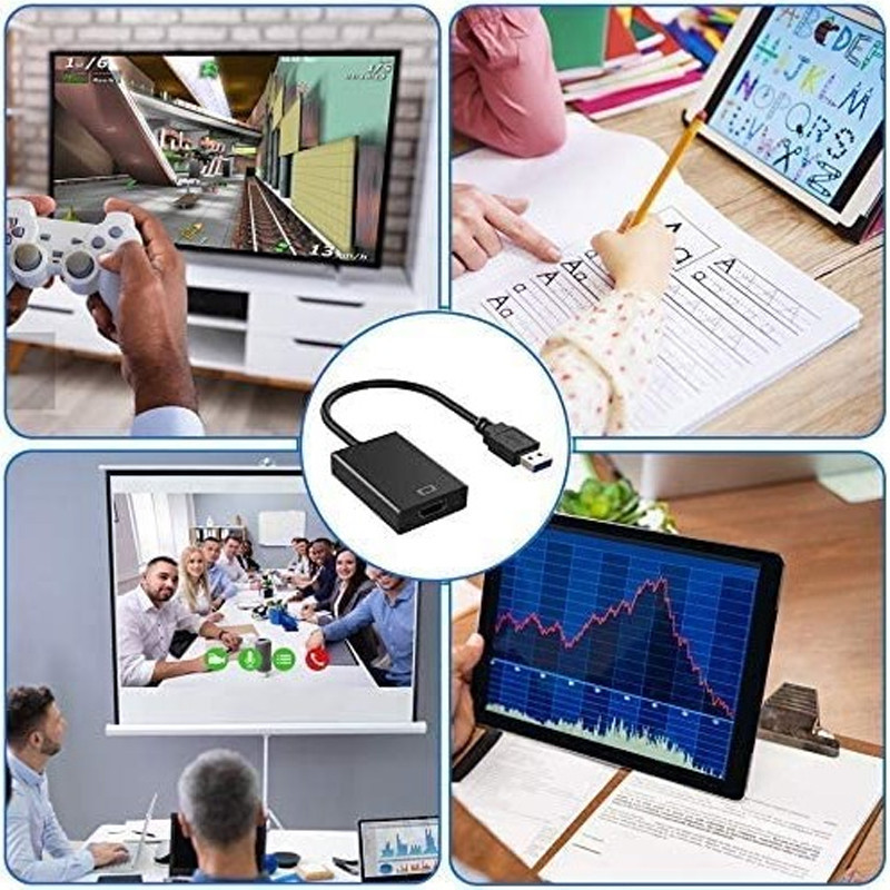 Adaptateur USB 3.0 Vers HDMI Noir en Tunisie