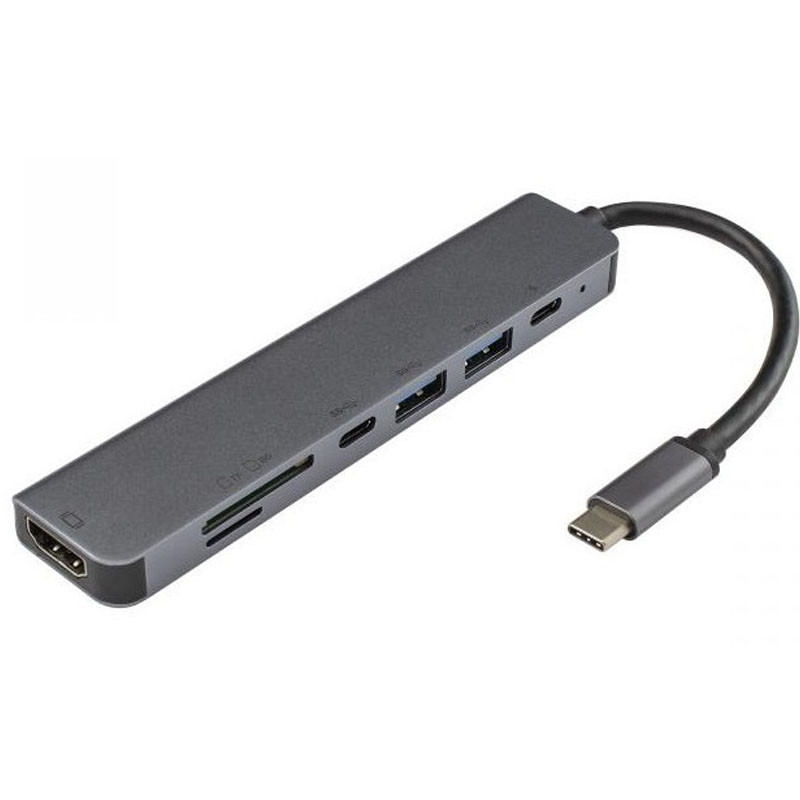 Adaptateur 7en1 SBox Type C Vers HDMI, USB et Lecteur de cartes en Tunisie