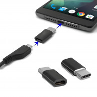 Adaptateur OTG Micro USB Vers Type-C Noir en Tunisie