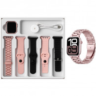 Coffret Montre Connectée Wisme X12 Mini + 5 Ceintures Rose Gold