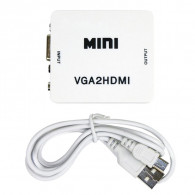 Convertisseur VGA Vers HDMI Avec Audio Blanc en Tunisie