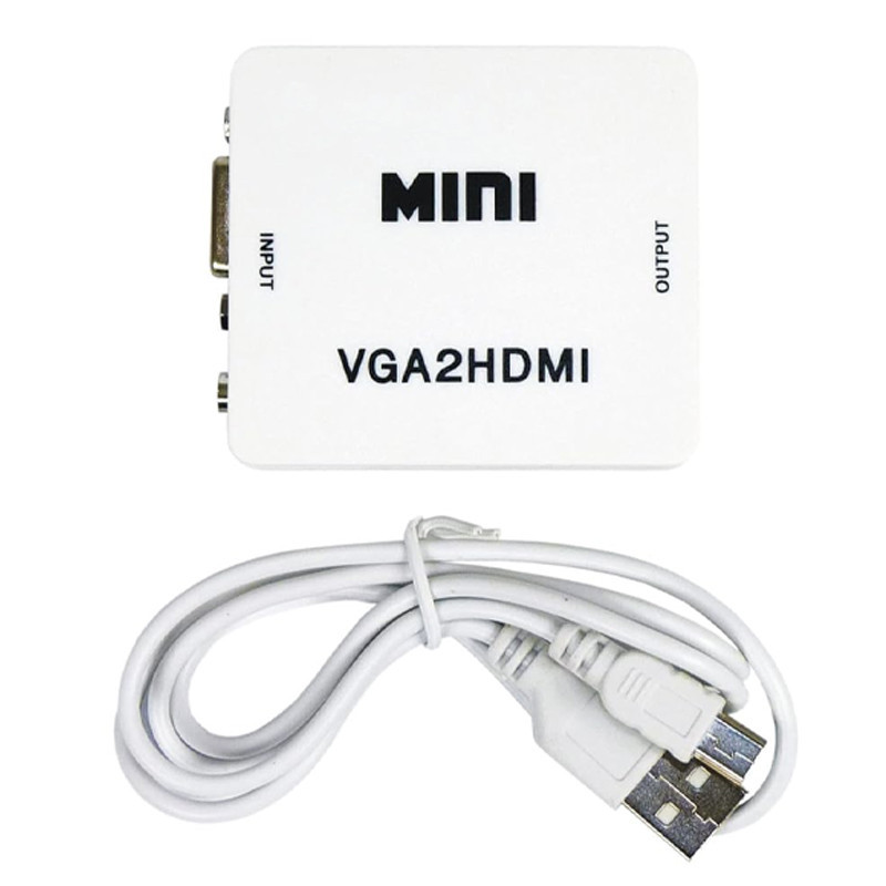 Convertisseur VGA Vers HDMI Avec Audio Blanc en Tunisie