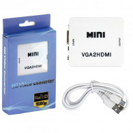 Convertisseur VGA Vers HDMI Avec Audio Blanc