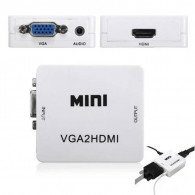 Convertisseur VGA Vers HDMI Avec Audio Blanc en Tunisie