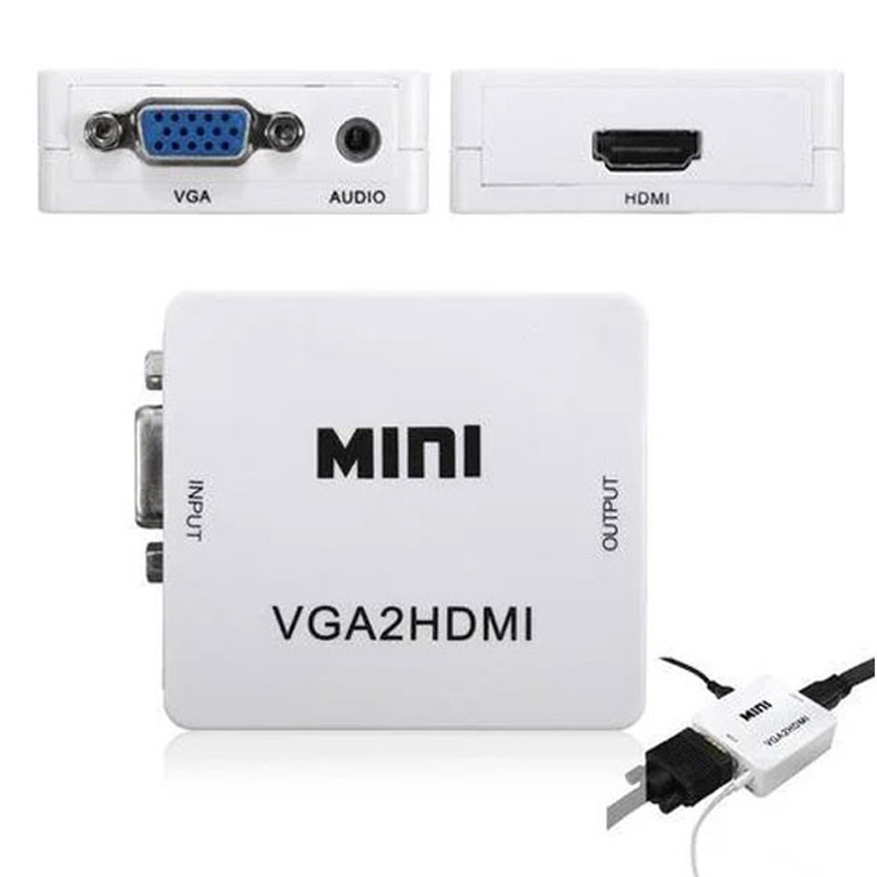 Convertisseur VGA Vers HDMI Avec Audio Blanc en Tunisie