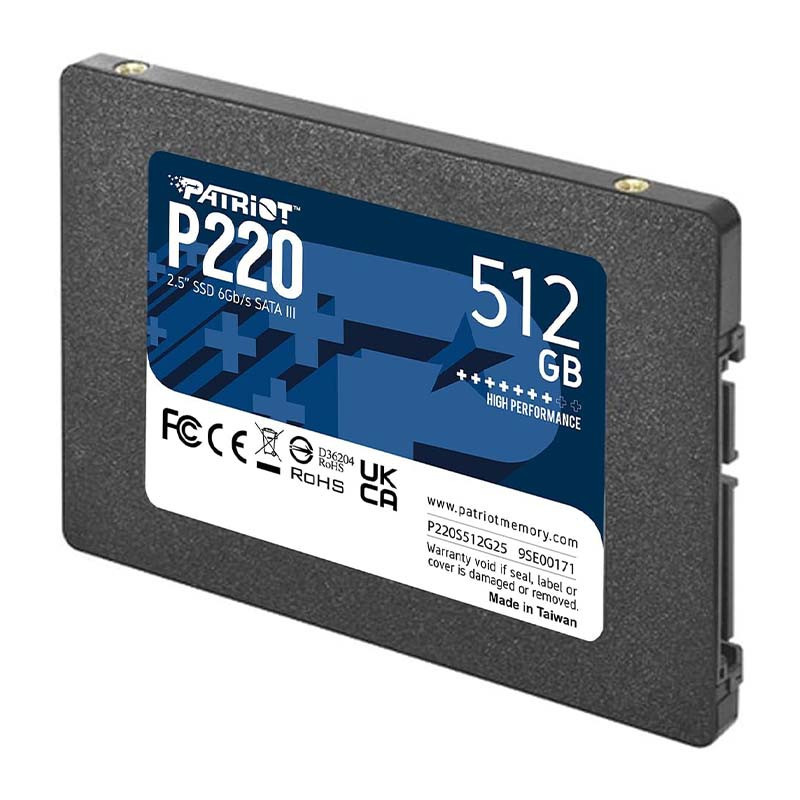 Disque Dur Interne Patriot P220S512G25 SSD 512Go2.5"