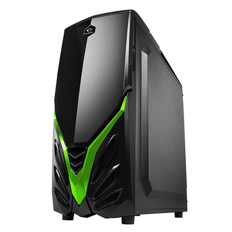 Boitier Gaming Raidmax Viper II A07WBG Moyen Tour Noir & Vert En Tunisie