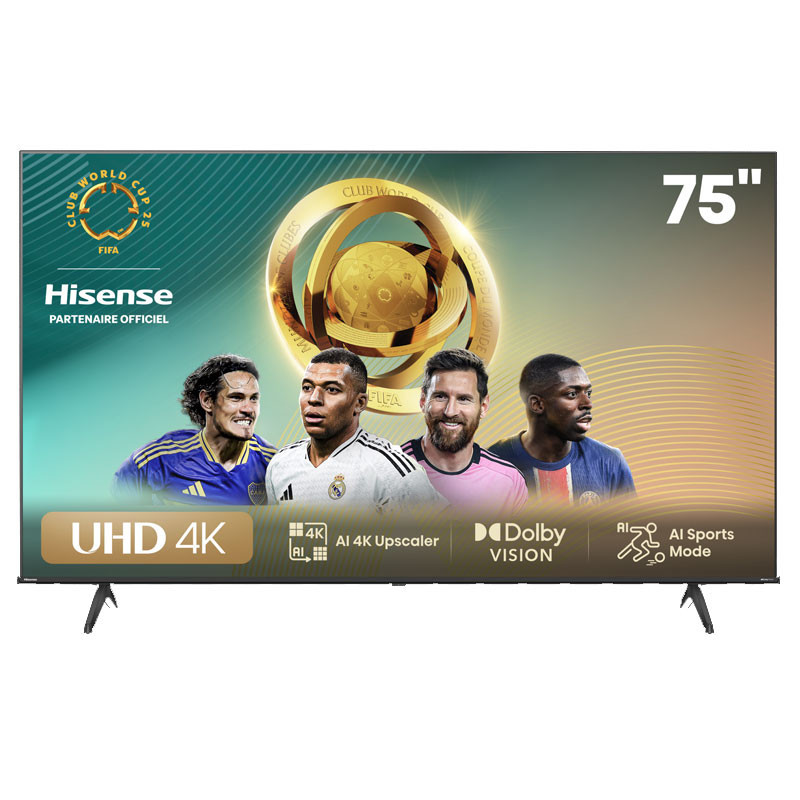 TV Hisense 75" A6N 4K UHD Smart Tv Noir en Tunisie