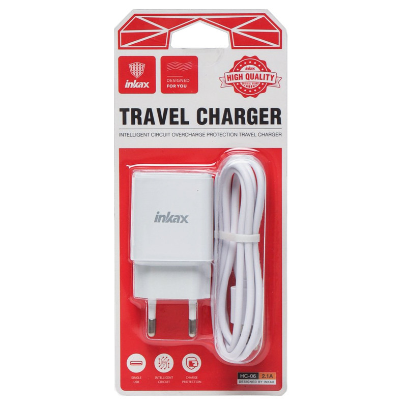 Chargeur Smartphone Inkax HC-06 Lightning 12W Blanc en Tunisie