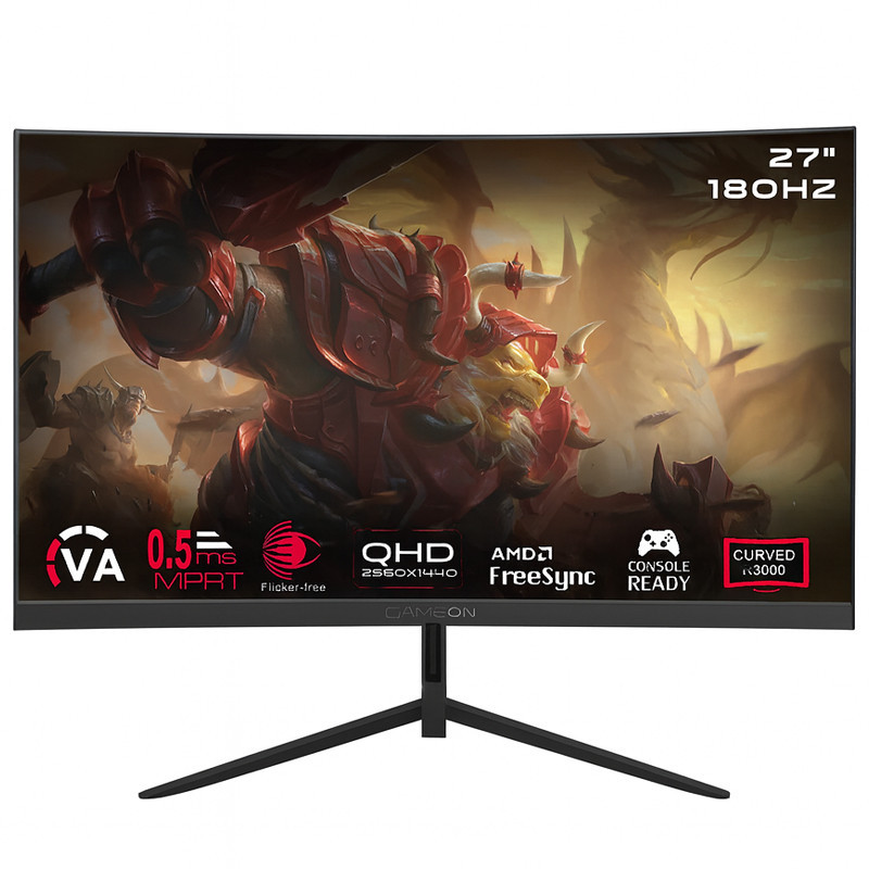 Ecran Gaming Gameon Incurvé Pro Series GOC27Q180VA 27'' QHD 180Hz VA Noir en Tunisie