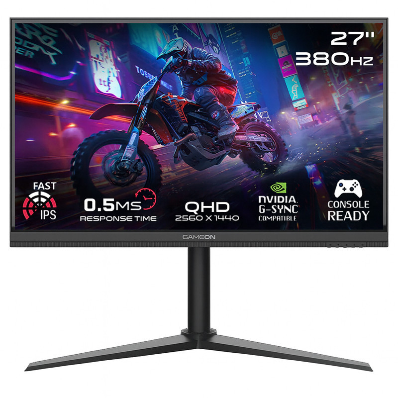 Ecran Gaming Gameon Midnight Pro Series GOMP27QHD380IPS 27'' QHD 380Hz Fast IPS Noir en Tunisie
