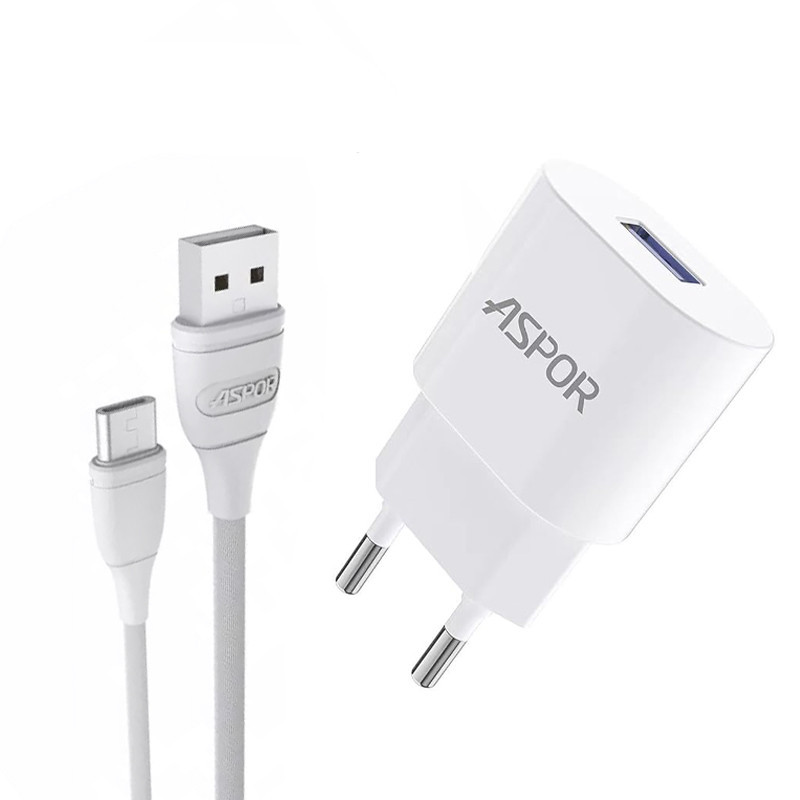 Chargeur Smartphone Aspor A818 Type-C Blanc en Tunisie