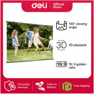 Ecran De Projection Mural Deli E50448-EU 197 x 148 Cm Noir en Tunisie