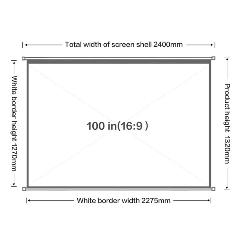 Ecran De Projection Mural Deli E50448-EU 197 x 148 Cm Noir en Tunisie