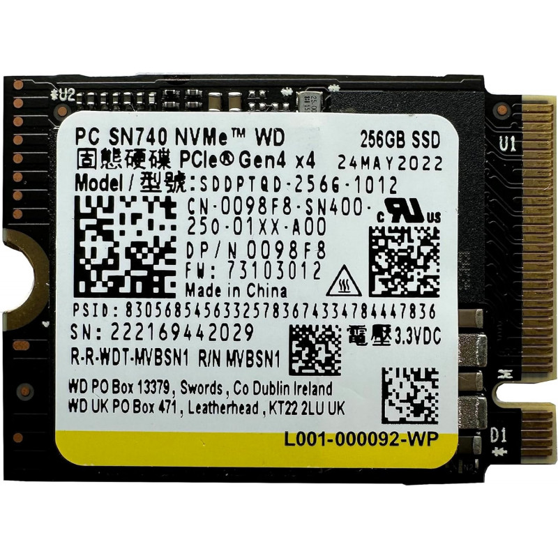 Disque Dur Interne SSD WESTERN DIGITAL 256Go M2 NVMe En Tunisie