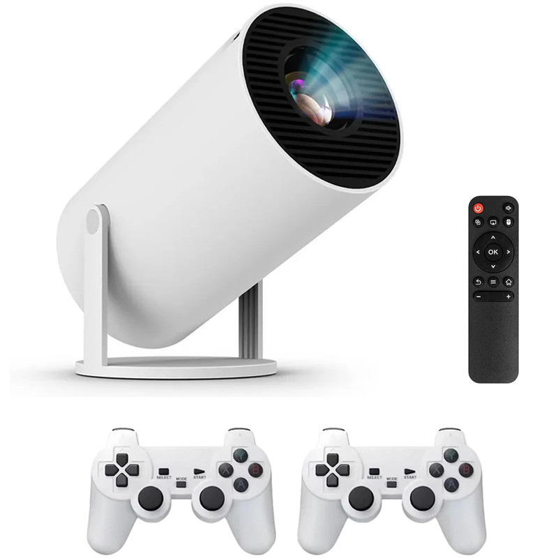 Vidéo Projecteur Gaming 4K Avec 2 Manettes Wifi Blanc en Tunisie