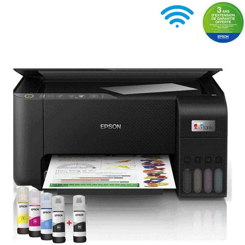 Imprimante Epson EcoTank L3251 Multifonction 3en1 à Réservoir Intégré Couleur A4 Wifi (C11CJ67409)