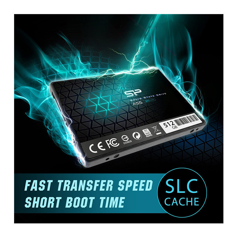 Disque Dur Interne Silicon Power SSD 512G A55 (SP512GBSS3A55S25)