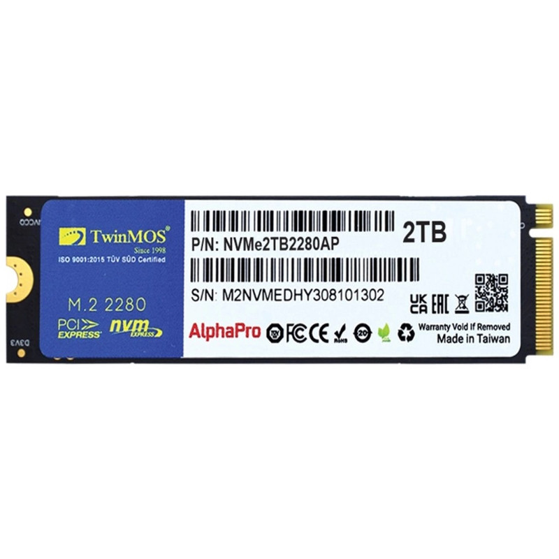 Disque Dur SSD TwinMOS AlphaPro 2To NVMe PCIe M.2 en Tunisie