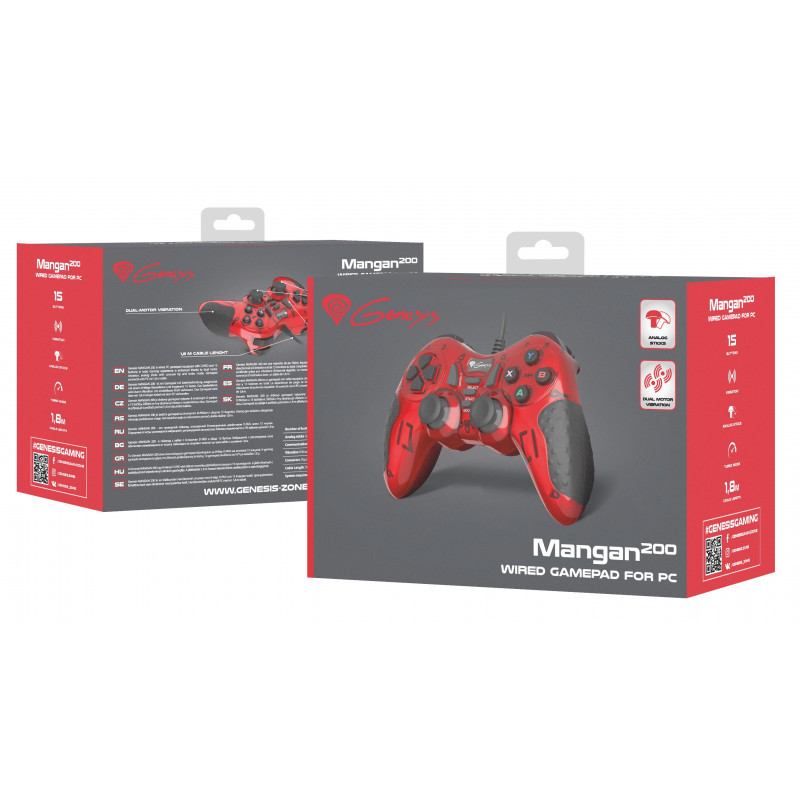 Manette Gaming Gamepad Genesis Mangan 200 Pour PC