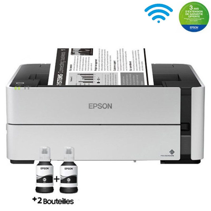 Imprimante Jet D'encre Epson Ecotank ET-M1170 Monochrome WiFi - Noir & Blanc (C11CH44403)